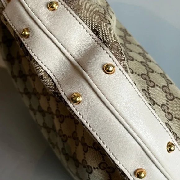 Gucci Biba Monogram Canvas Studded Hobo Bag - Picture 7 of 12